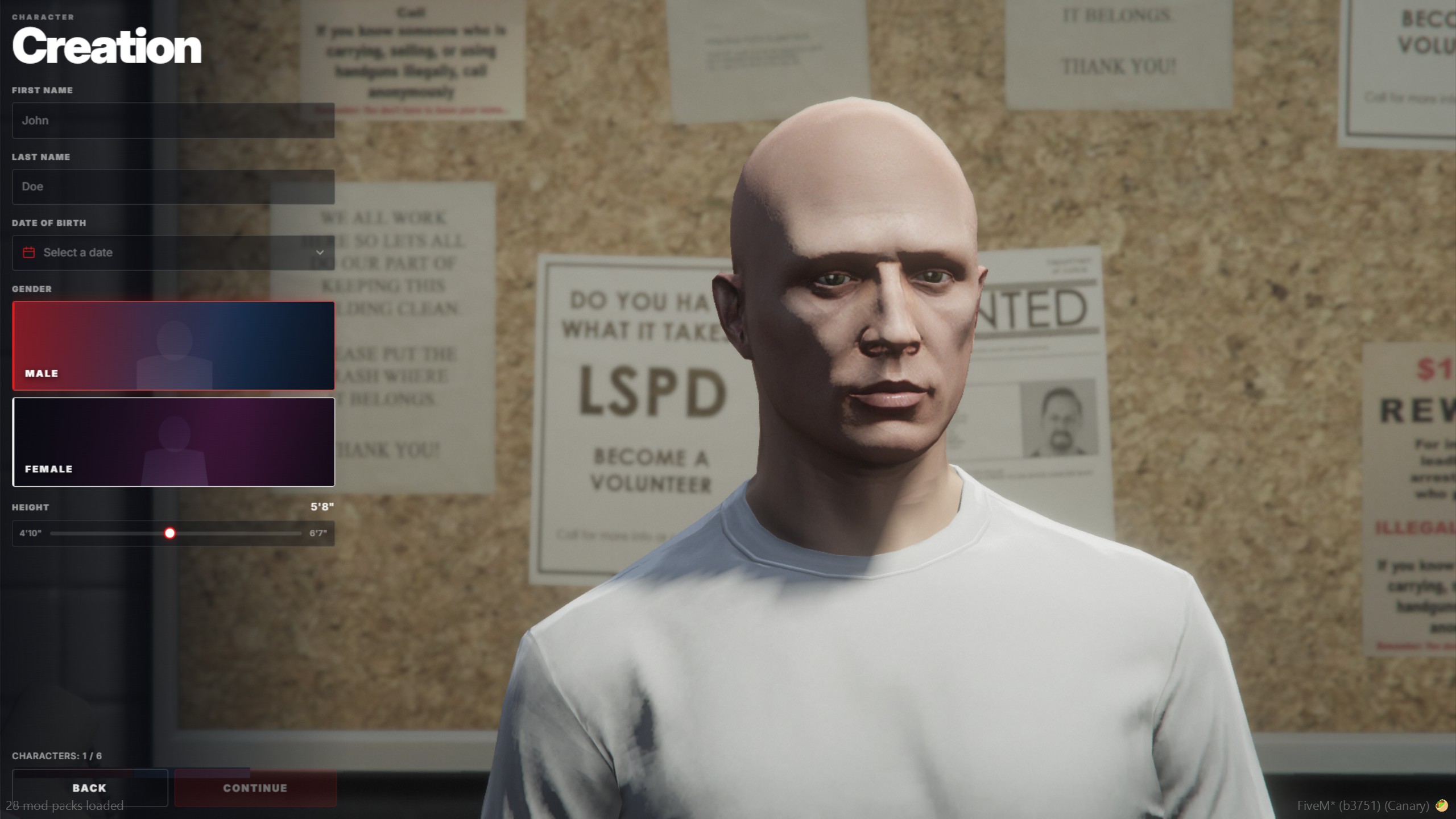 Character creation identity
